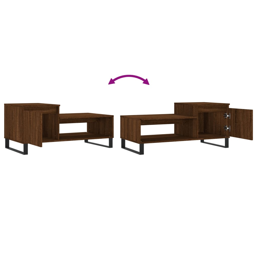Coffee Table Brown Oak 100x50x45 cm Engineered Wood