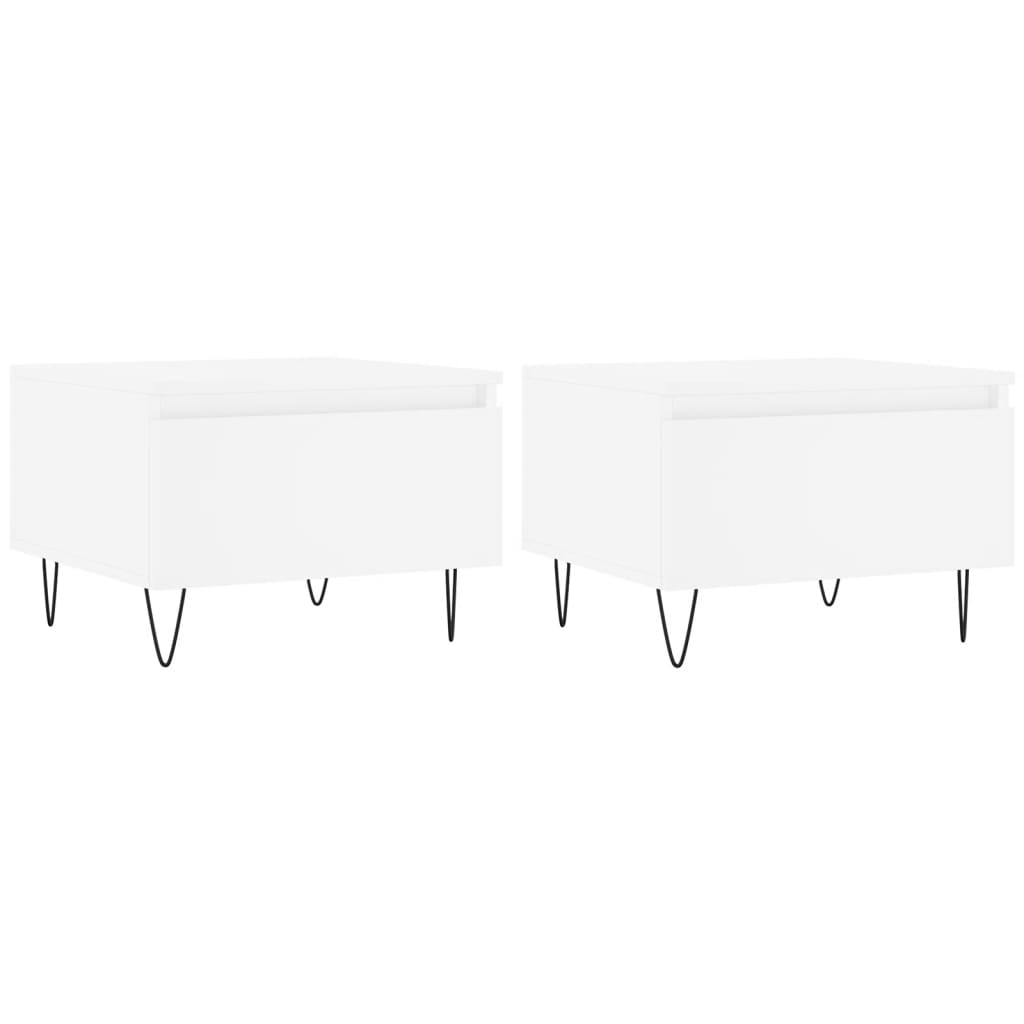 Coffee Tables 2 pcs White 50x46x35 cm Engineered Wood