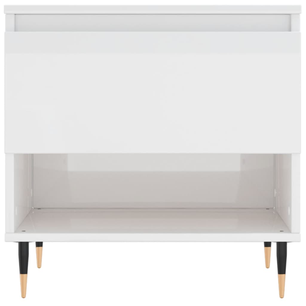 Coffee Table High Gloss White 50x46x50 cm Engineered Wood