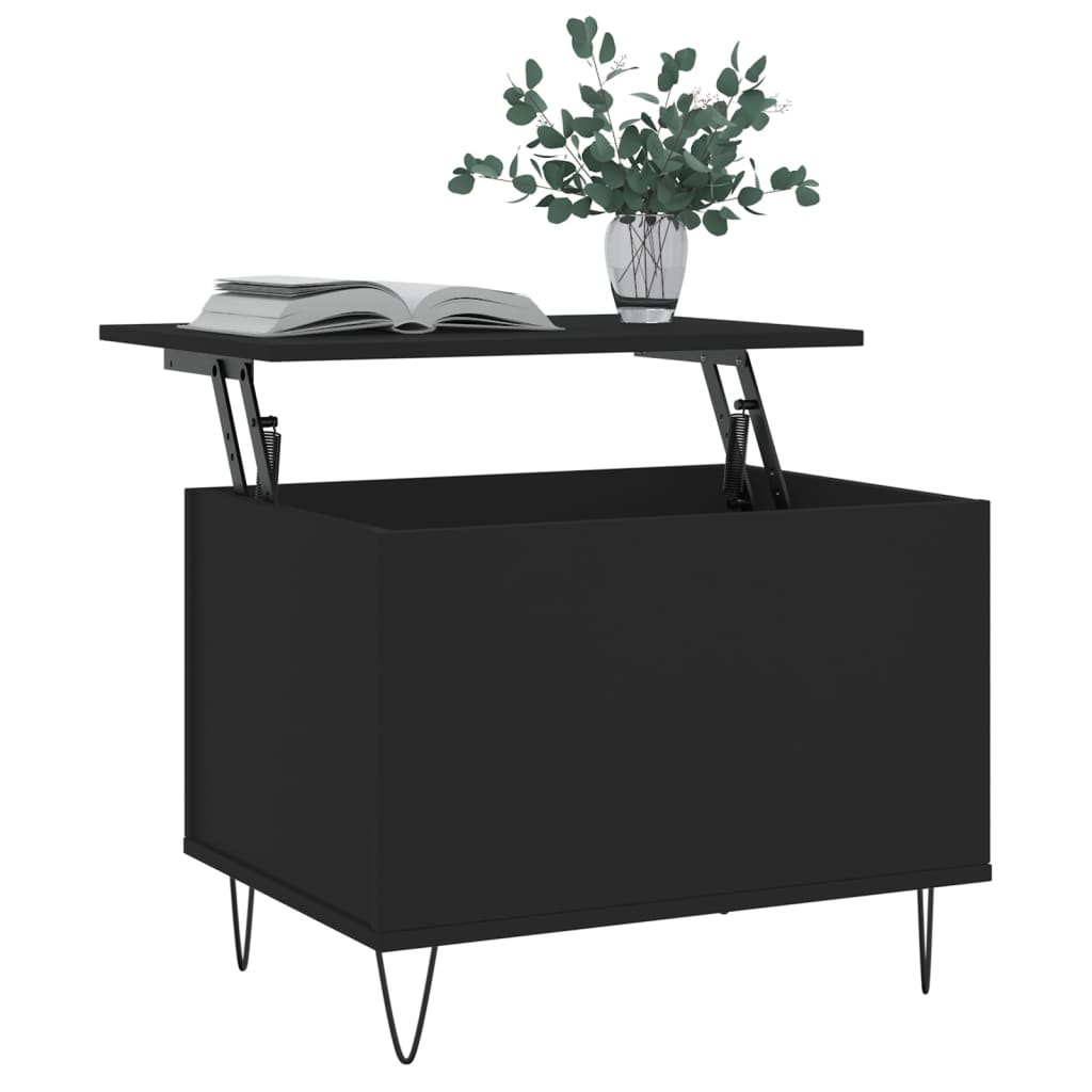 Coffee Table Black 60x44.5x45 cm Engineered Wood
