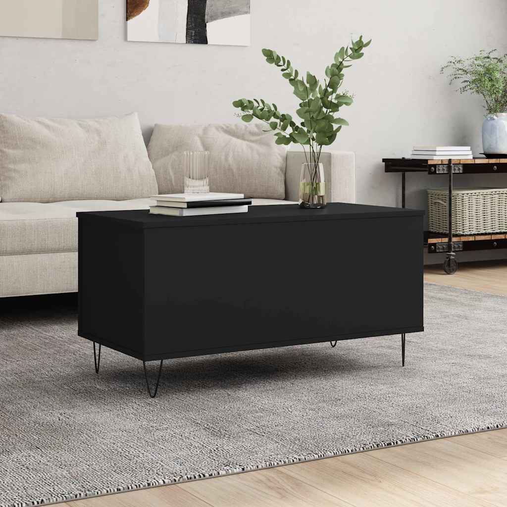 Coffee Table Black 90x44.5x45 cm Engineered Wood