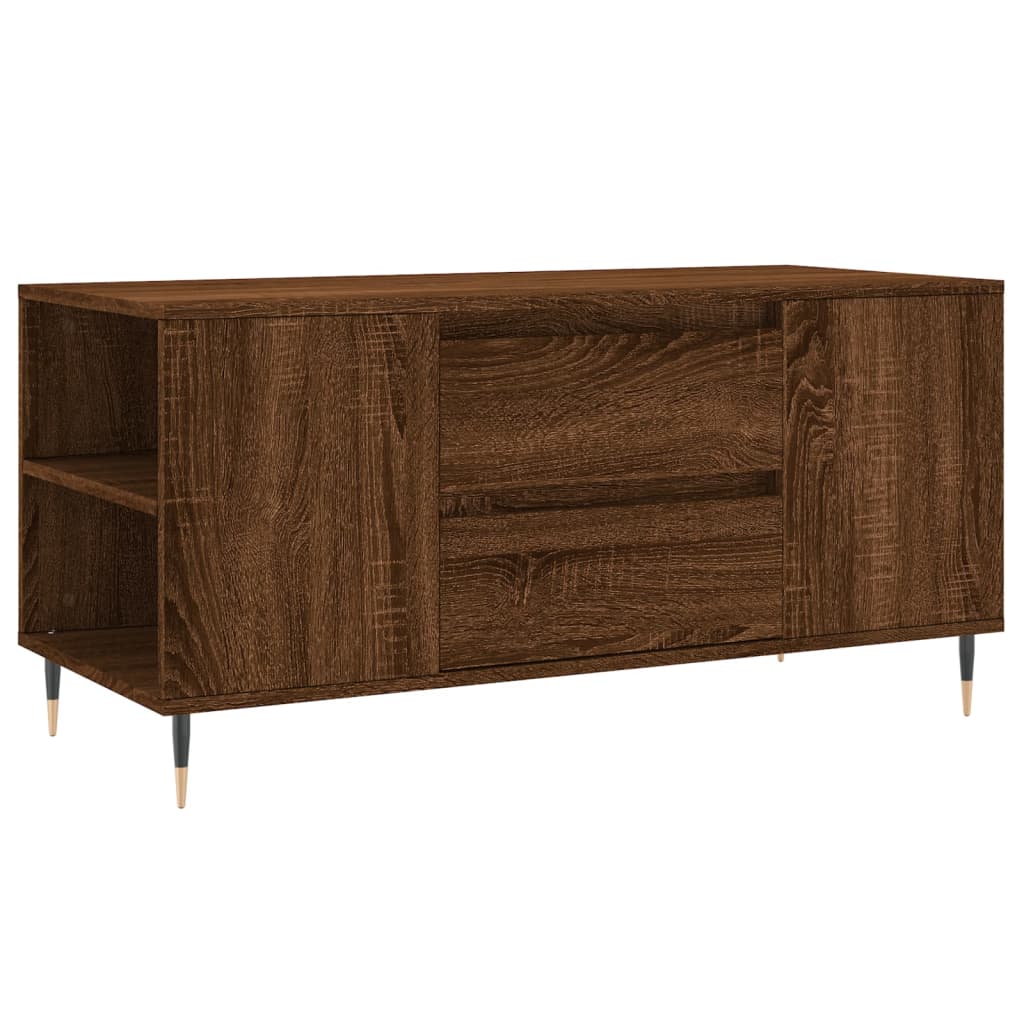 Coffee Table Brown Oak 102x44.5x50 cm Engineered Wood