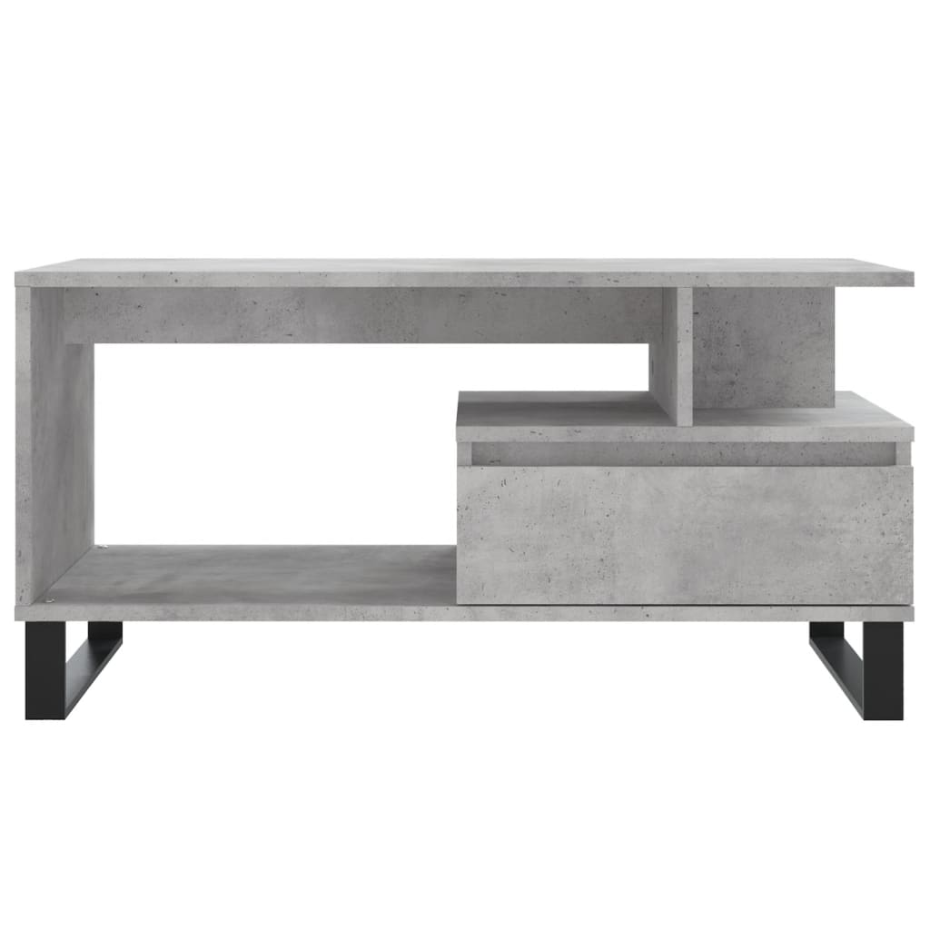 Modern Wooden Living Room Coffee Table With Open Storage & Drawer Wood