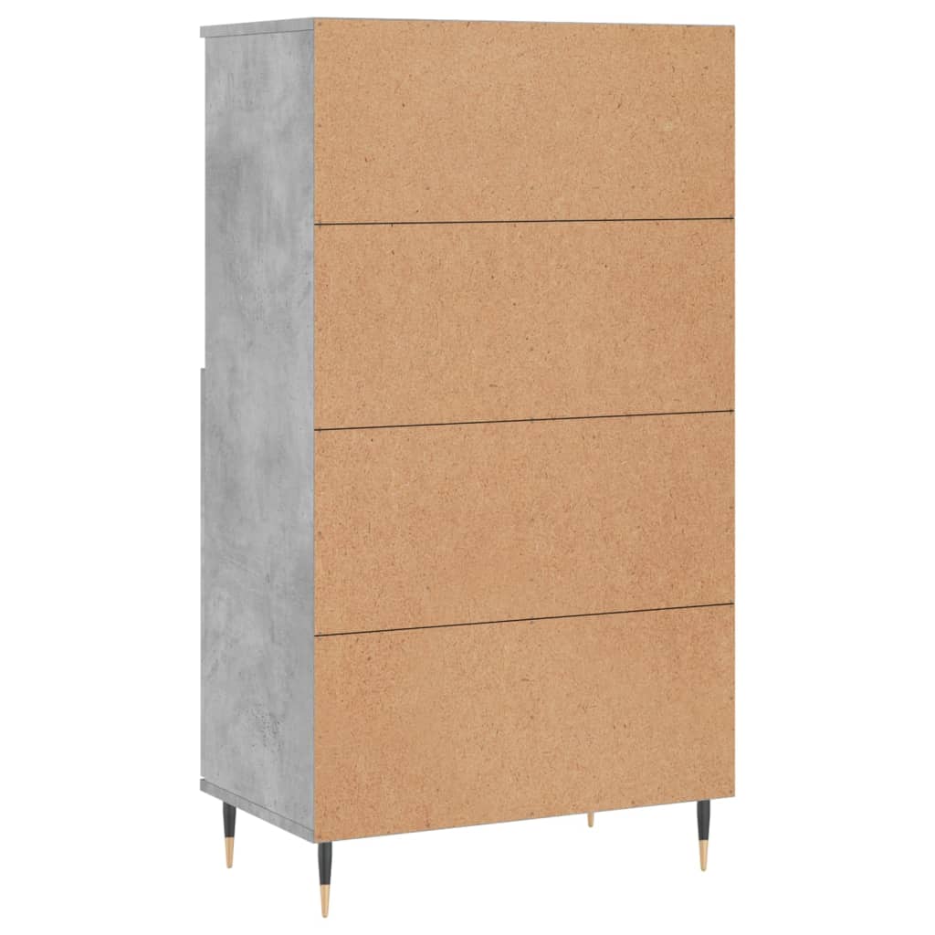 Modern Wooden Highboard Storage Cabinet Unit With 2 Doors & Open Shelves Wood