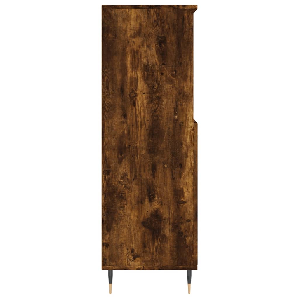 Modern Wooden Highboard Storage Cabinet Unit With 2 Doors & Open Shelves Wood