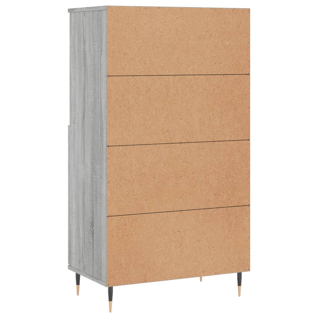 Modern Wooden Highboard Storage Cabinet Unit With 2 Doors & Open Shelves Wood