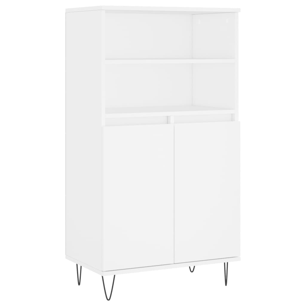 Highboard White 60x36x110 cm Engineered Wood