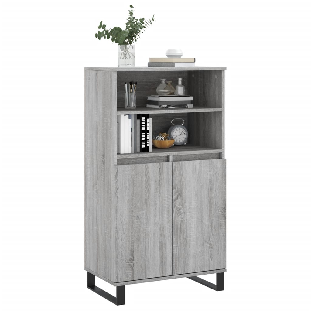 Highboard Grey Sonoma 60x36x110 cm Engineered Wood