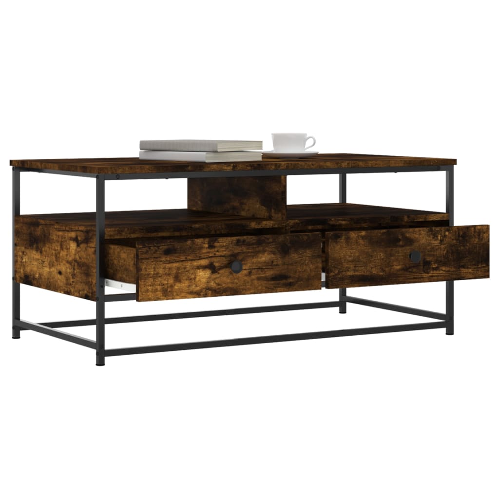Coffee Table Smoked Oak 100x51x45 cm Engineered Wood