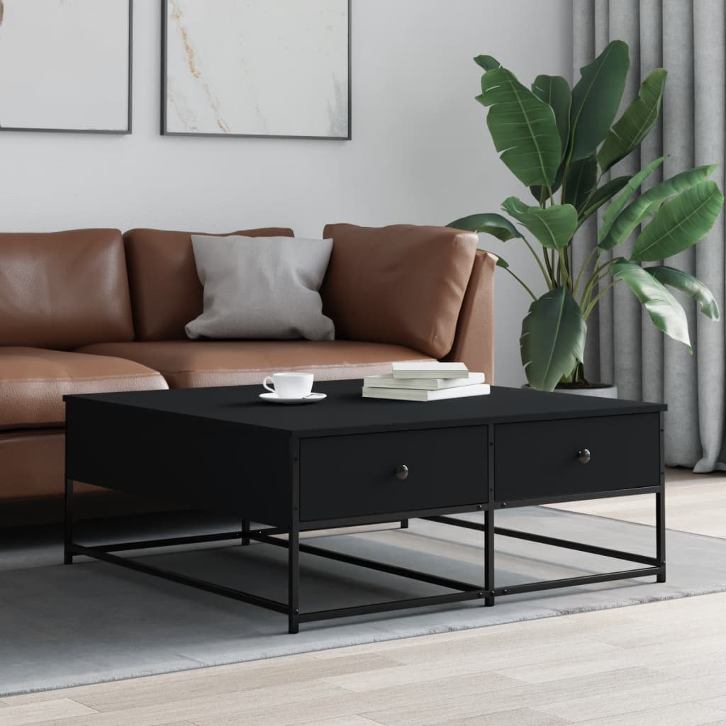 Coffee Table Black 100x99x40 cm Engineered Wood