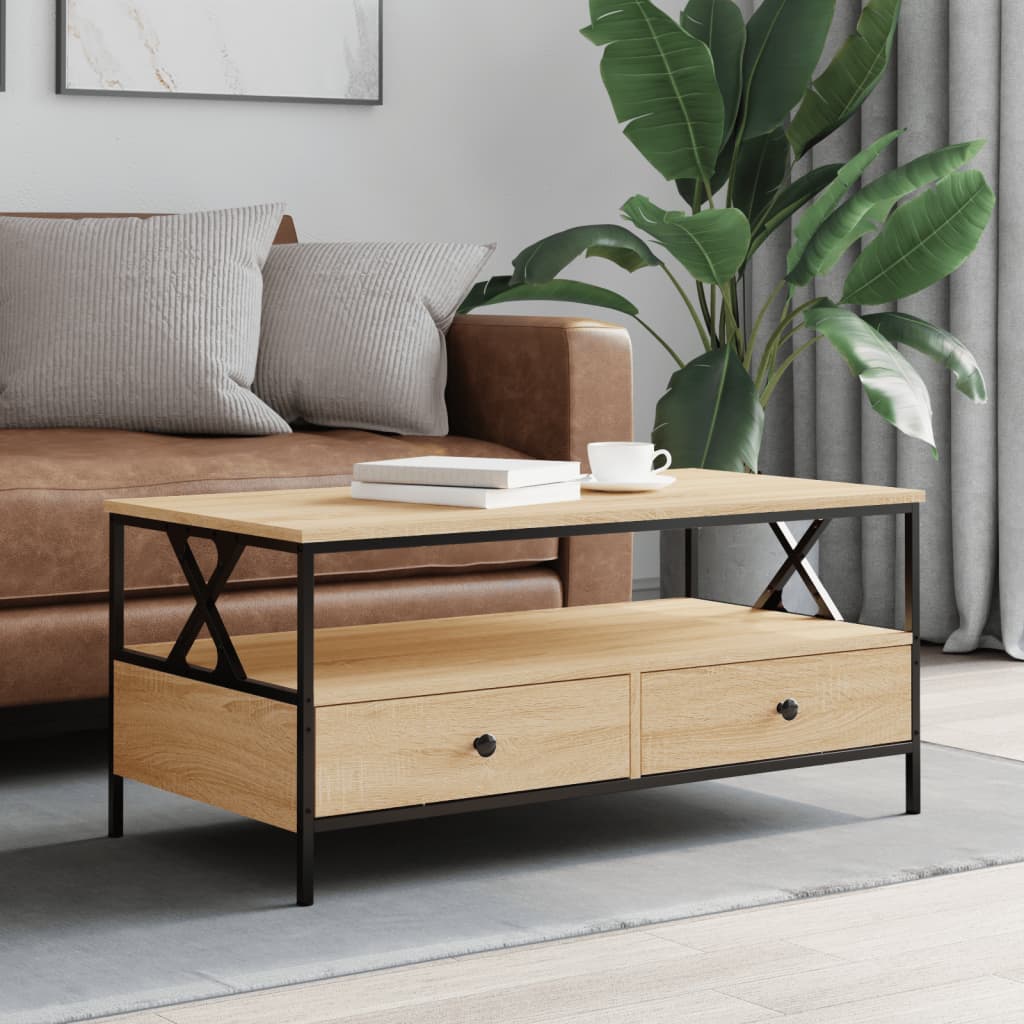 Coffee Table Sonoma Oak 100x51x45 cm Engineered Wood