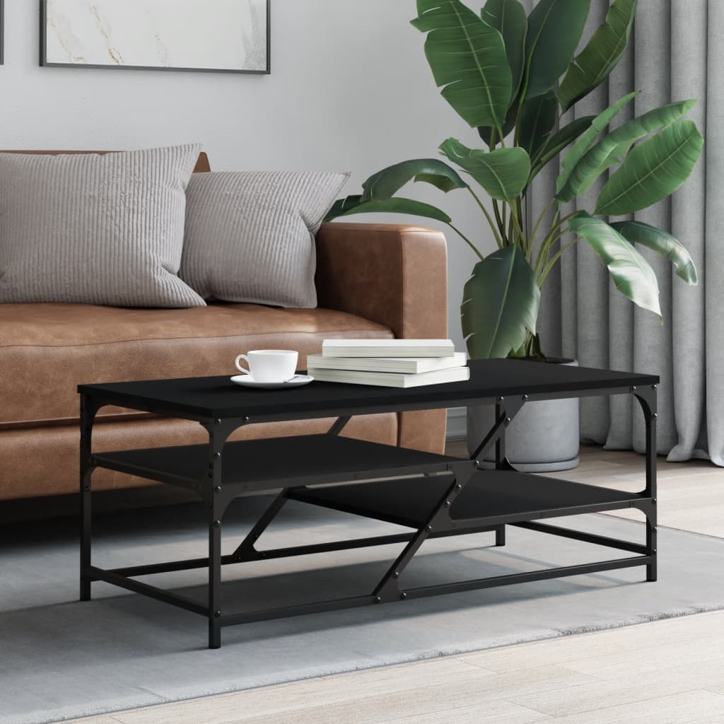 Coffee Table Black 100x49x40 cm Engineered Wood