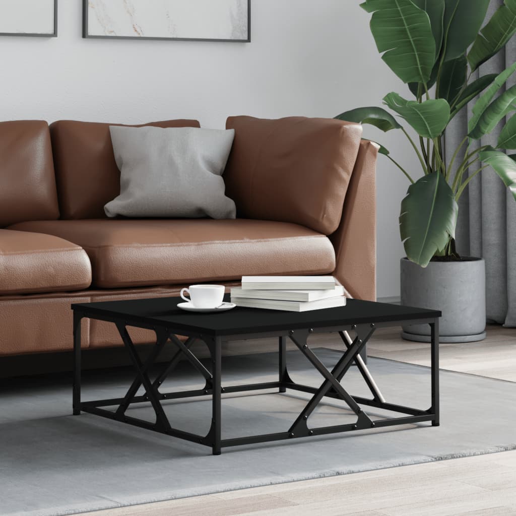Coffee Table Black 70x70x30 cm Engineered Wood
