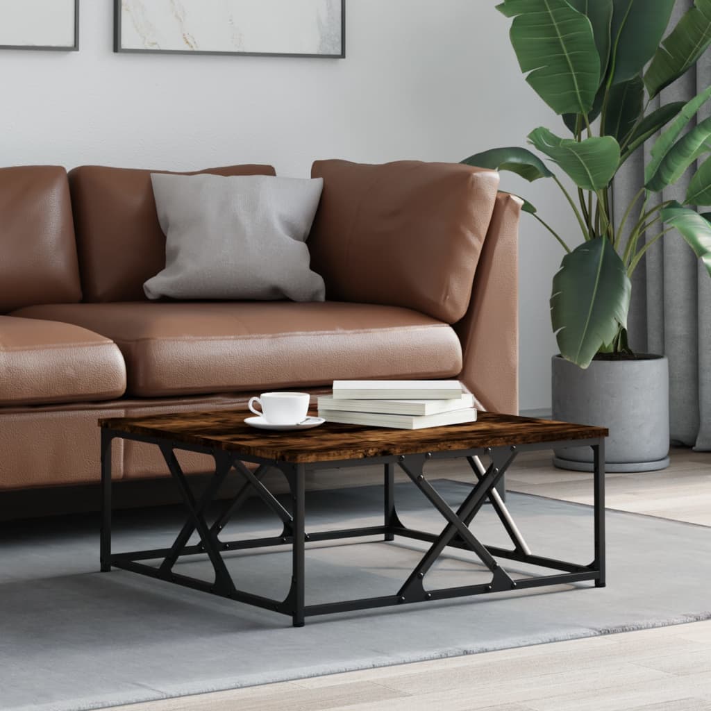 Coffee Table Smoked Oak 70x70x30 cm Engineered Wood