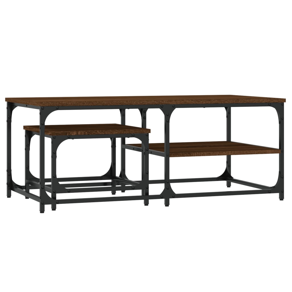 Nesting Coffee Tables 2 pcs Brown Oak Engineered Wood