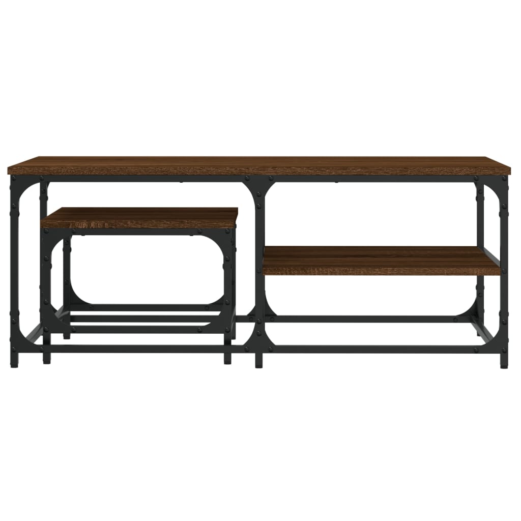 Nesting Coffee Tables 2 pcs Brown Oak Engineered Wood