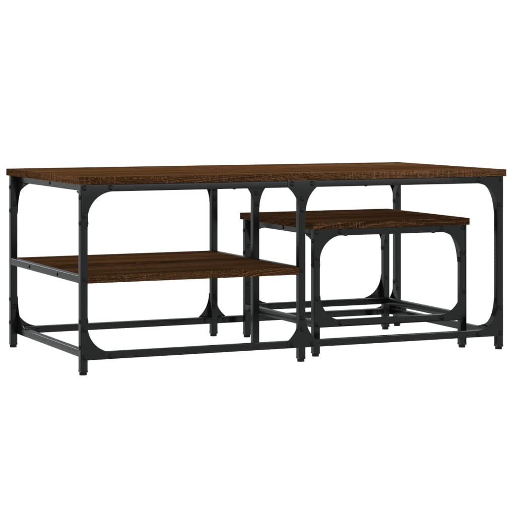 Nesting Coffee Tables 2 pcs Brown Oak Engineered Wood