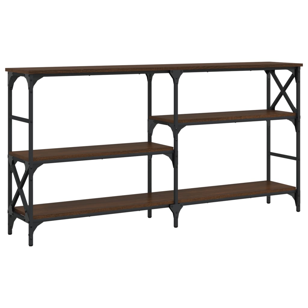 Console Table Brown Oak 150x29x76.5 cm Engineered Wood