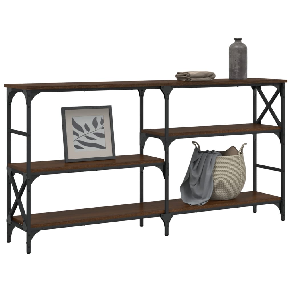 Console Table Brown Oak 150x29x76.5 cm Engineered Wood