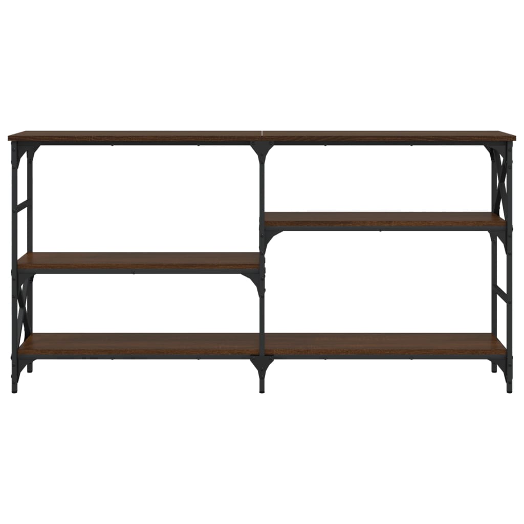 Console Table Brown Oak 150x29x76.5 cm Engineered Wood