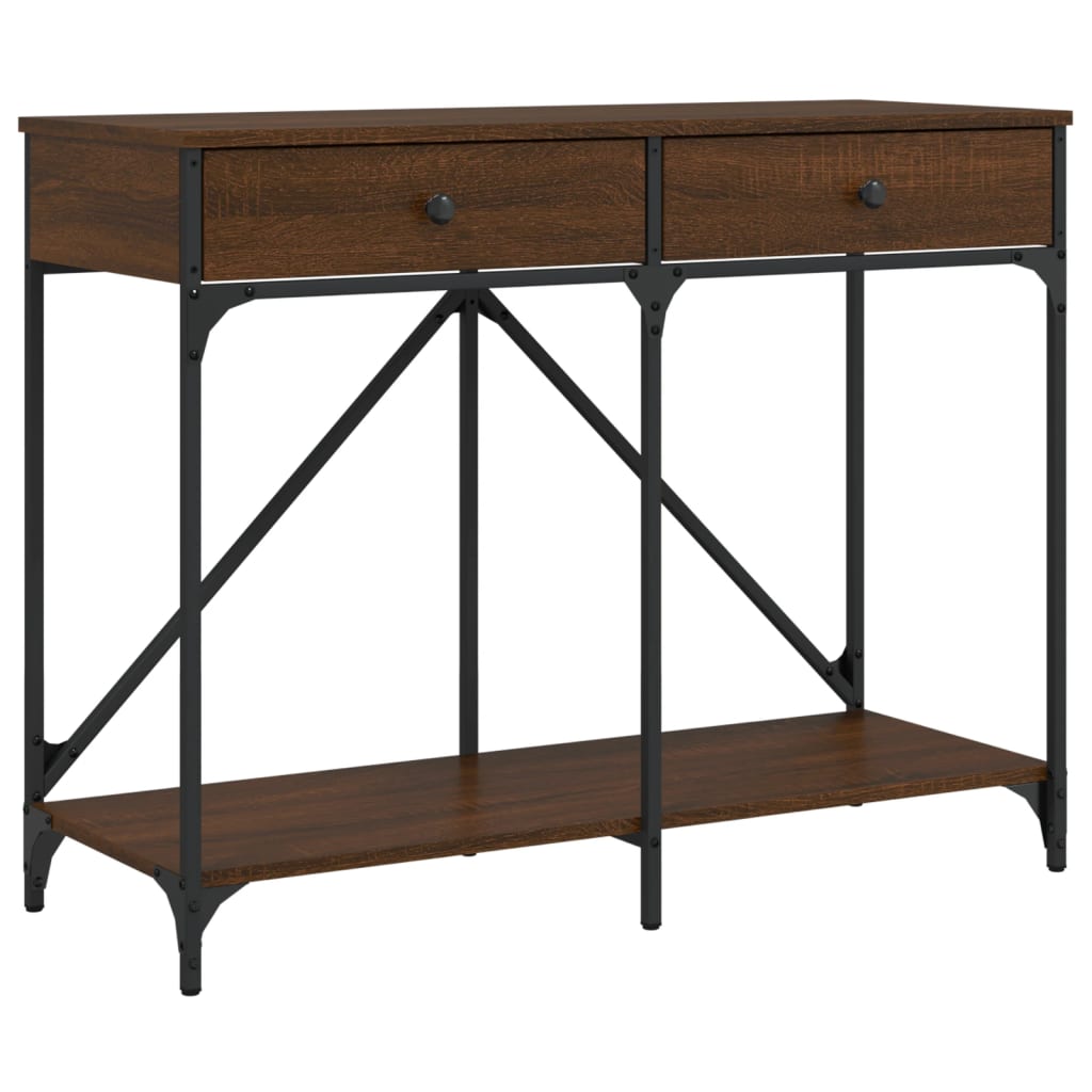 Console Table Brown Oak 100x39x78.5 cm Engineered Wood