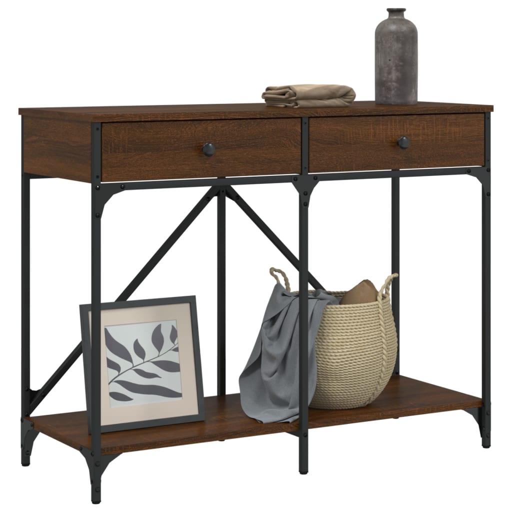 Console Table Brown Oak 100x39x78.5 cm Engineered Wood