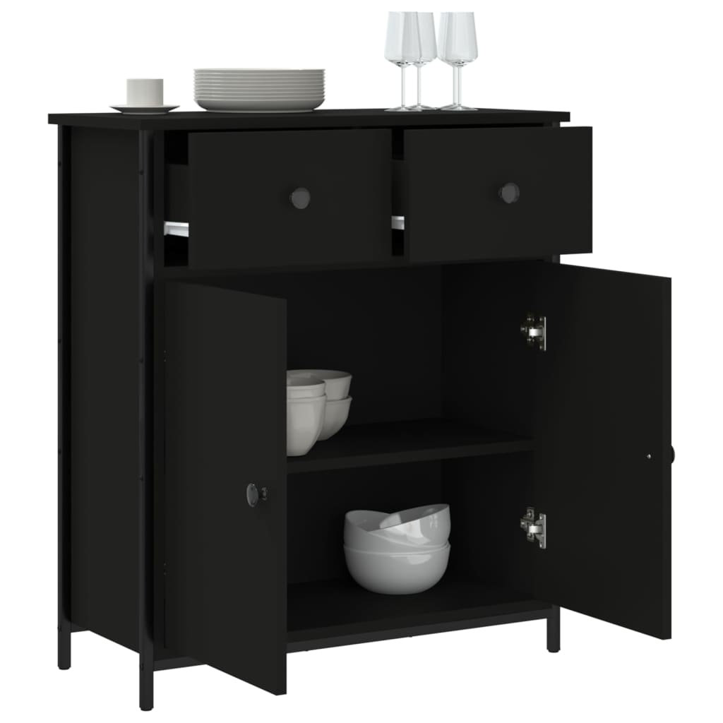 Modern Wooden Sideboard Storage Cabinet Unit With 2 Doors & 2 Drawers Wood