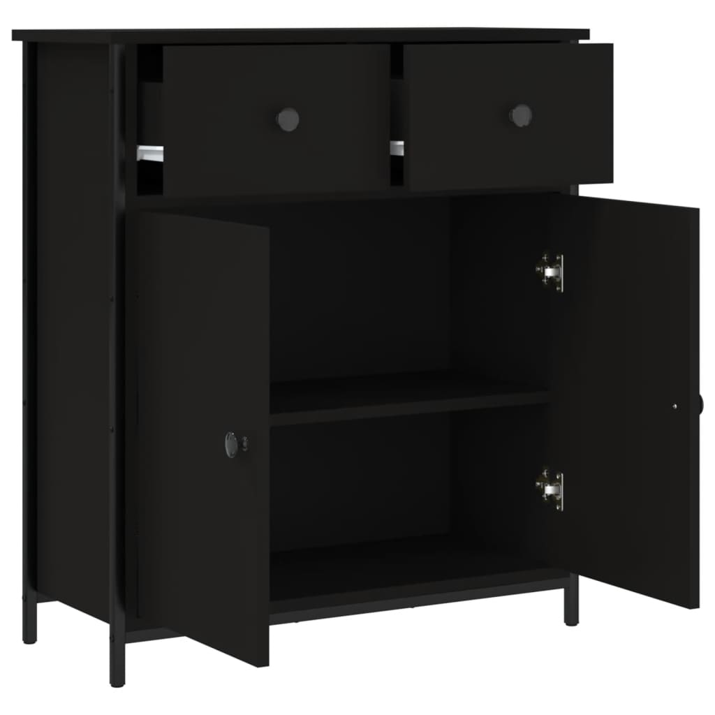 Modern Wooden Sideboard Storage Cabinet Unit With 2 Doors & 2 Drawers Wood