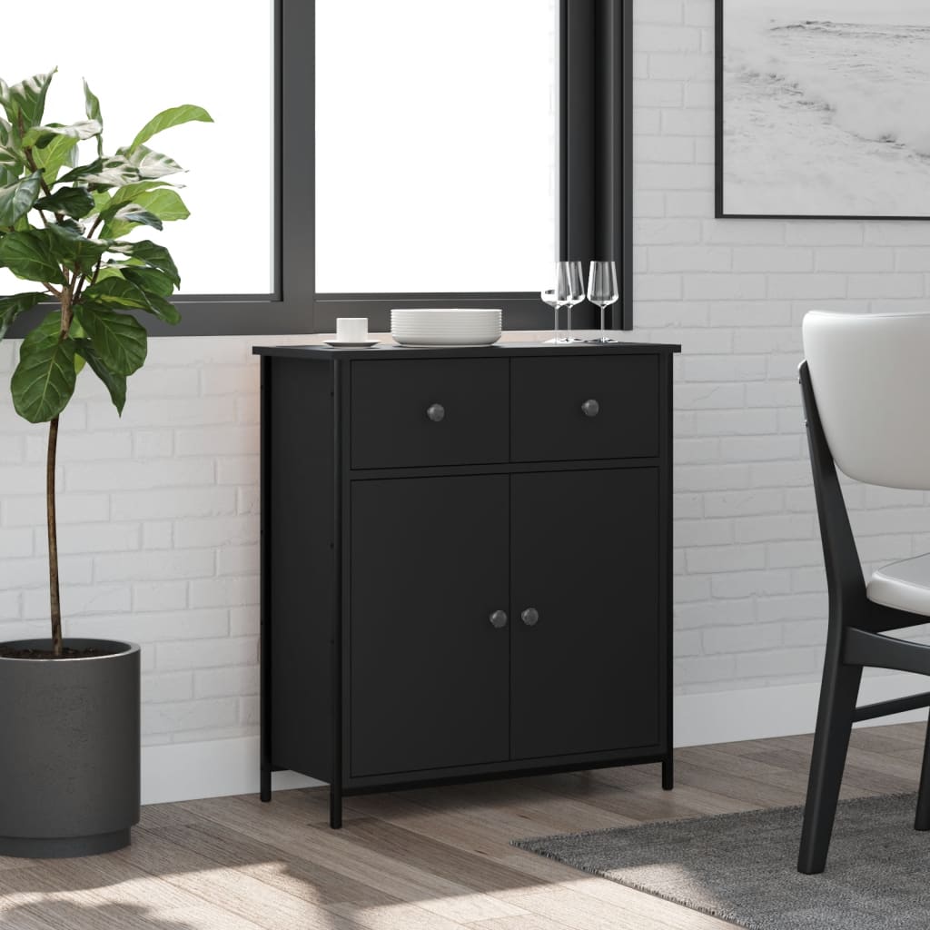 Modern Wooden Sideboard Storage Cabinet Unit With 2 Doors & 2 Drawers Wood