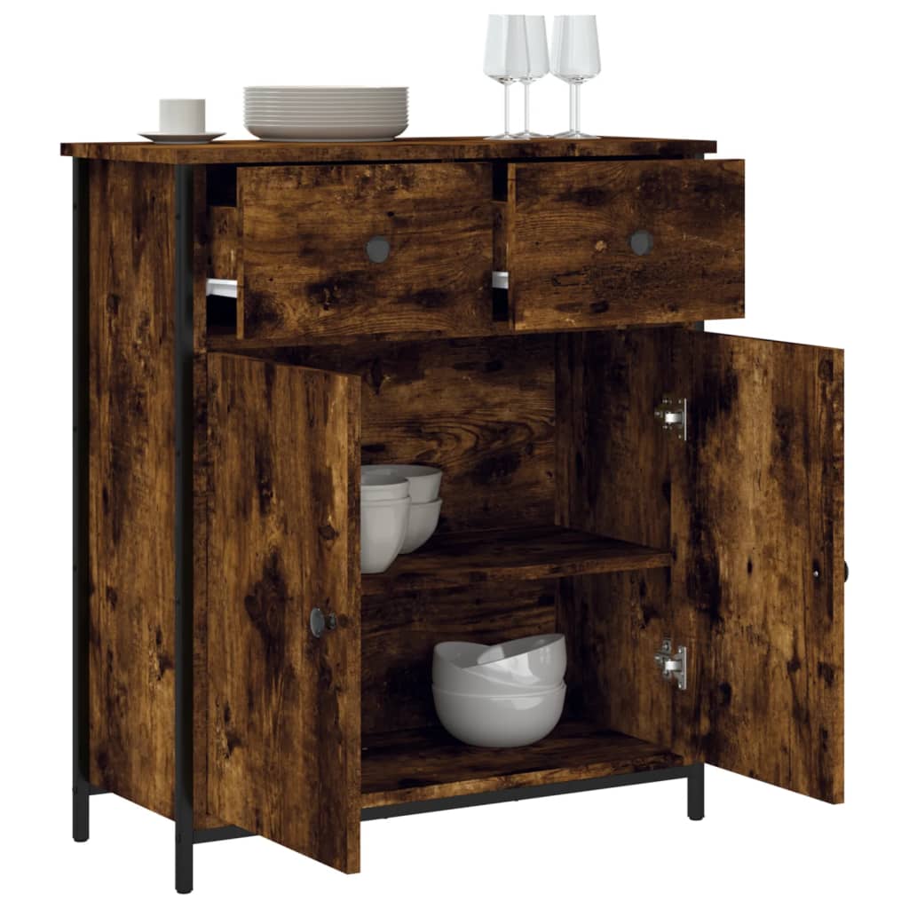 Modern Wooden Sideboard Storage Cabinet Unit With 2 Doors & 2 Drawers Wood