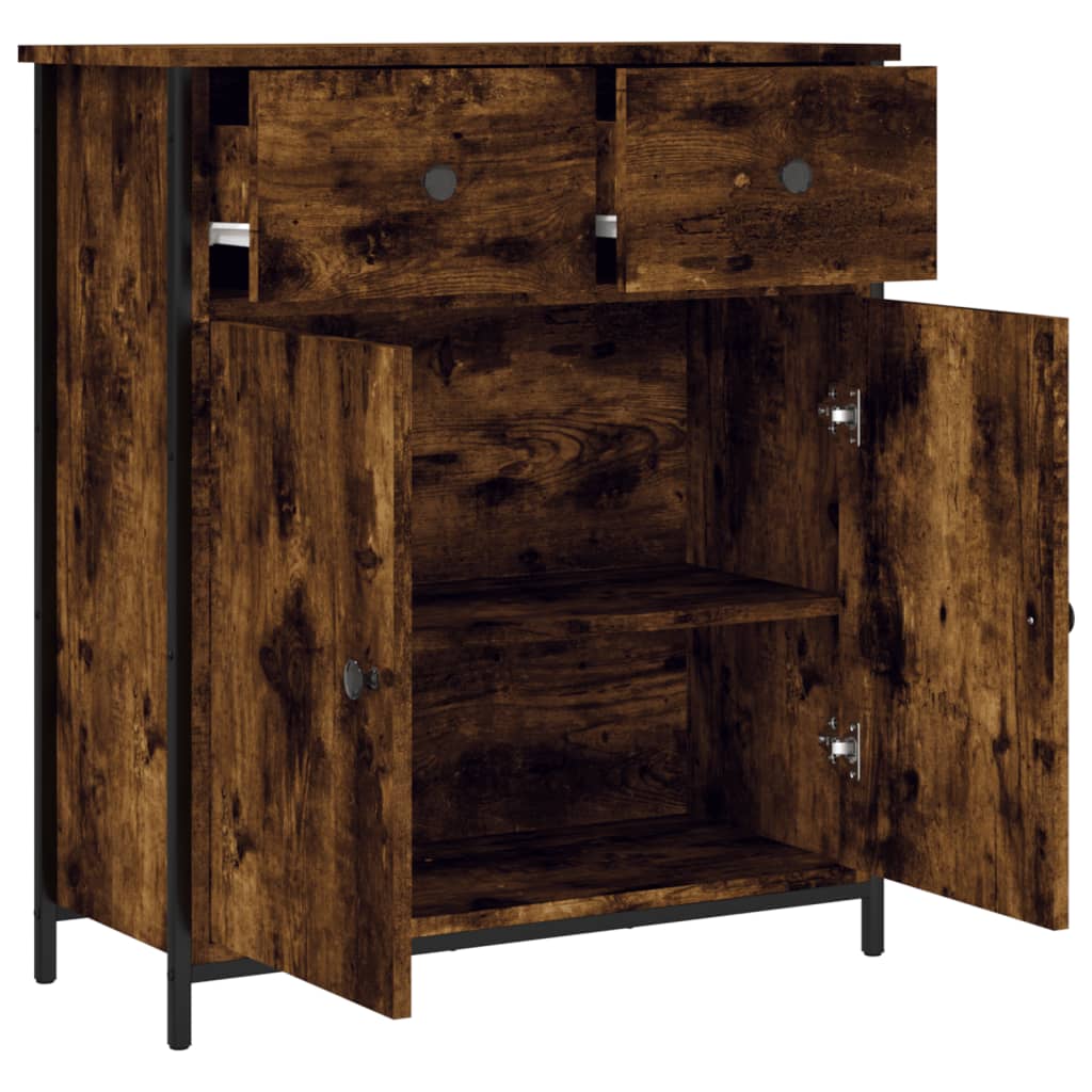 Modern Wooden Sideboard Storage Cabinet Unit With 2 Doors & 2 Drawers Wood