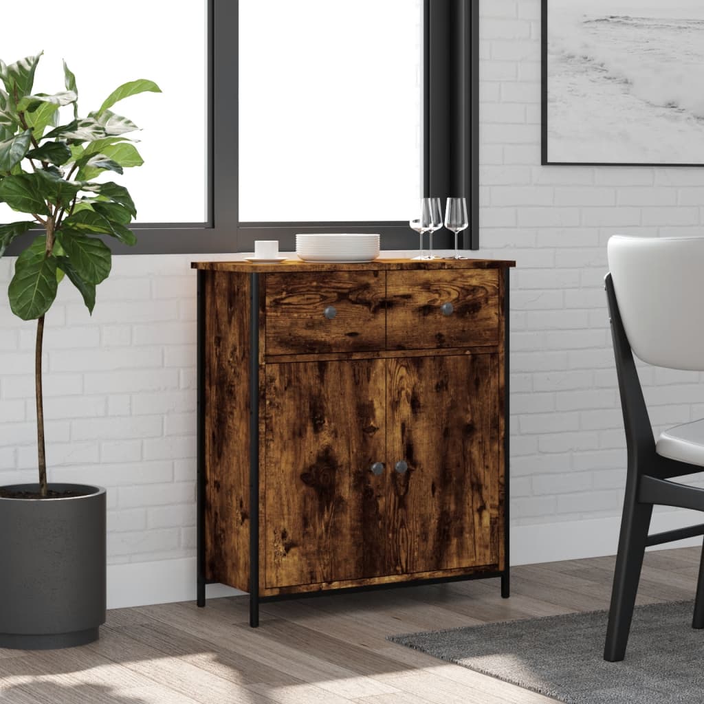 Modern Wooden Sideboard Storage Cabinet Unit With 2 Doors & 2 Drawers Wood
