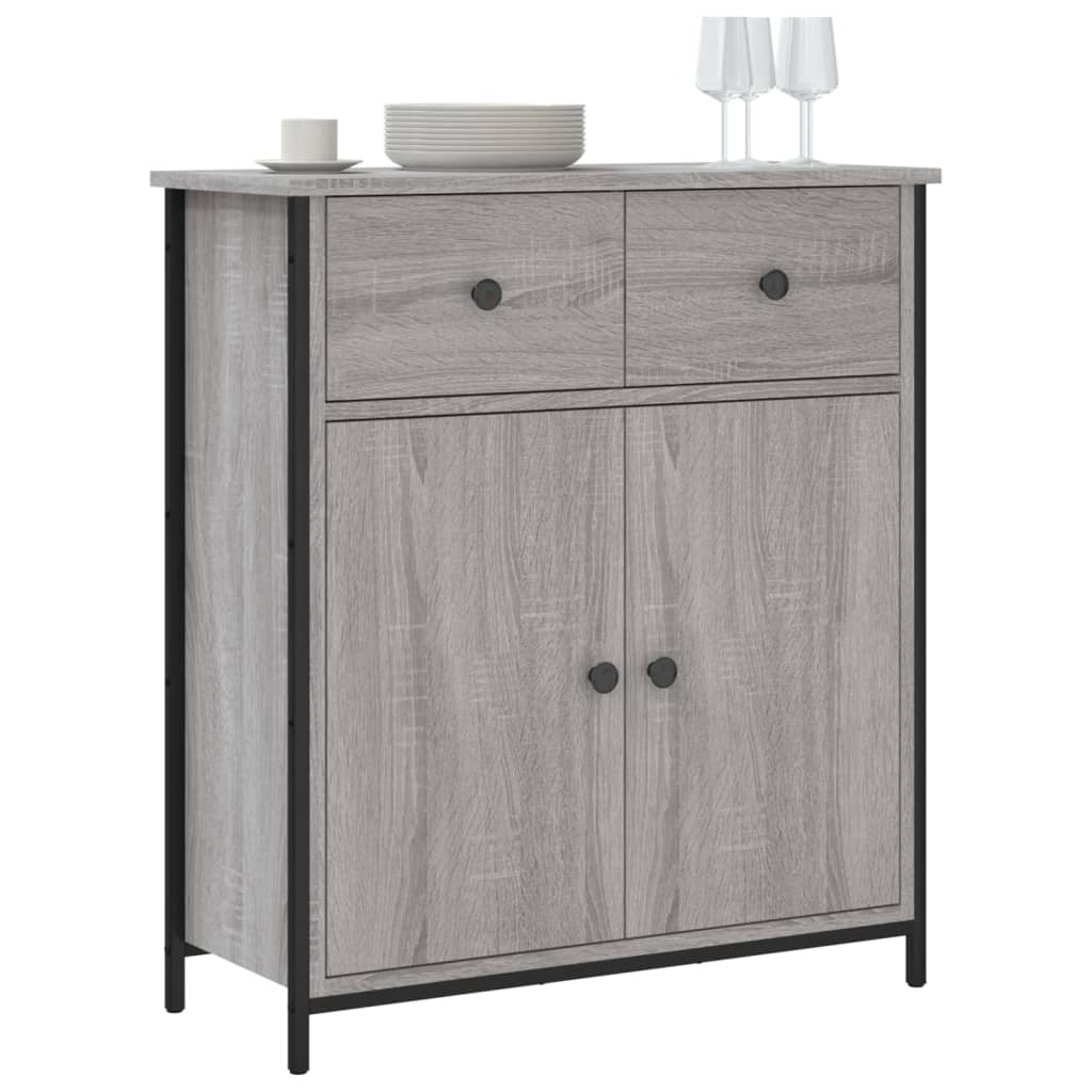 Modern Wooden Sideboard Storage Cabinet Unit With 2 Doors & 2 Drawers Wood