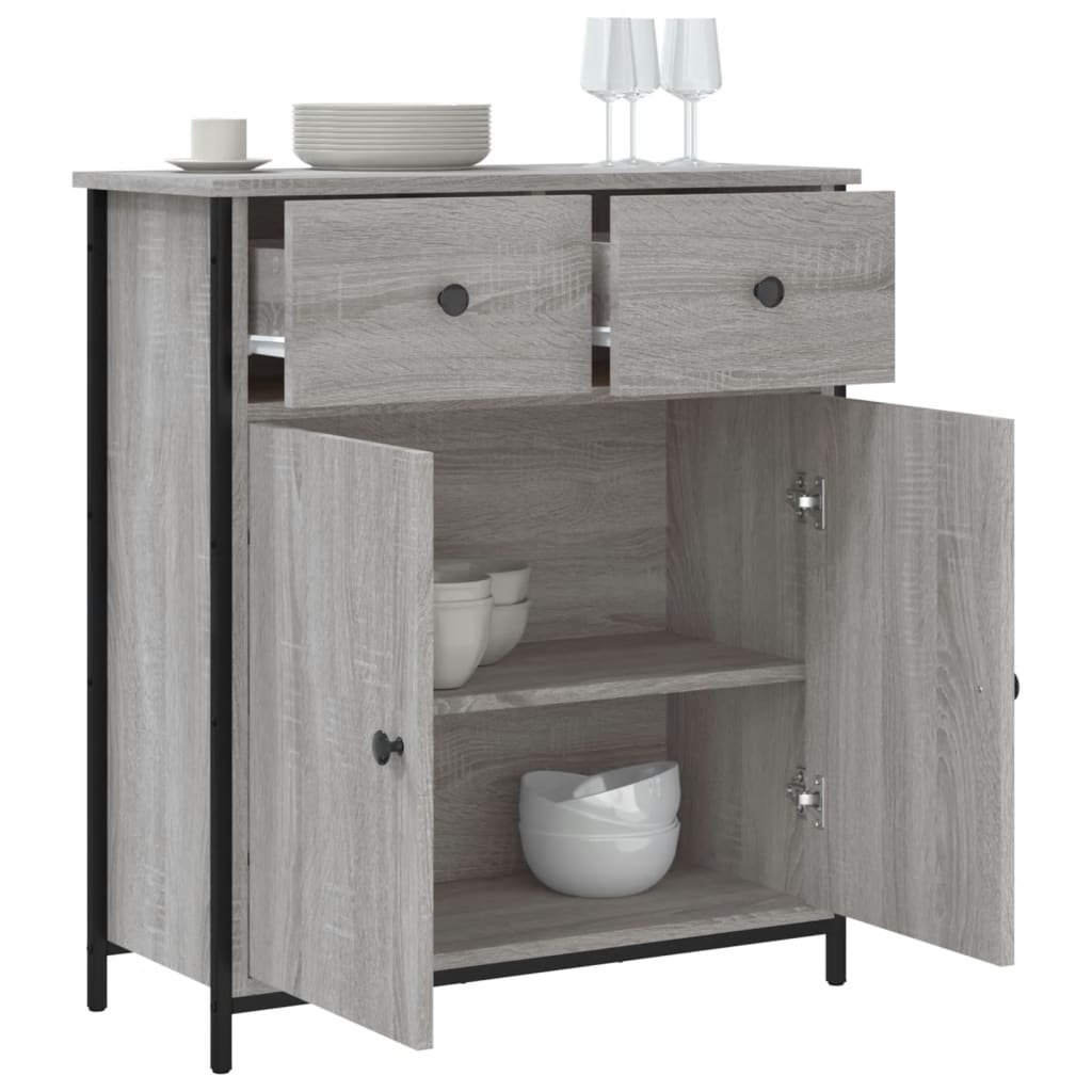 Modern Wooden Sideboard Storage Cabinet Unit With 2 Doors & 2 Drawers Wood