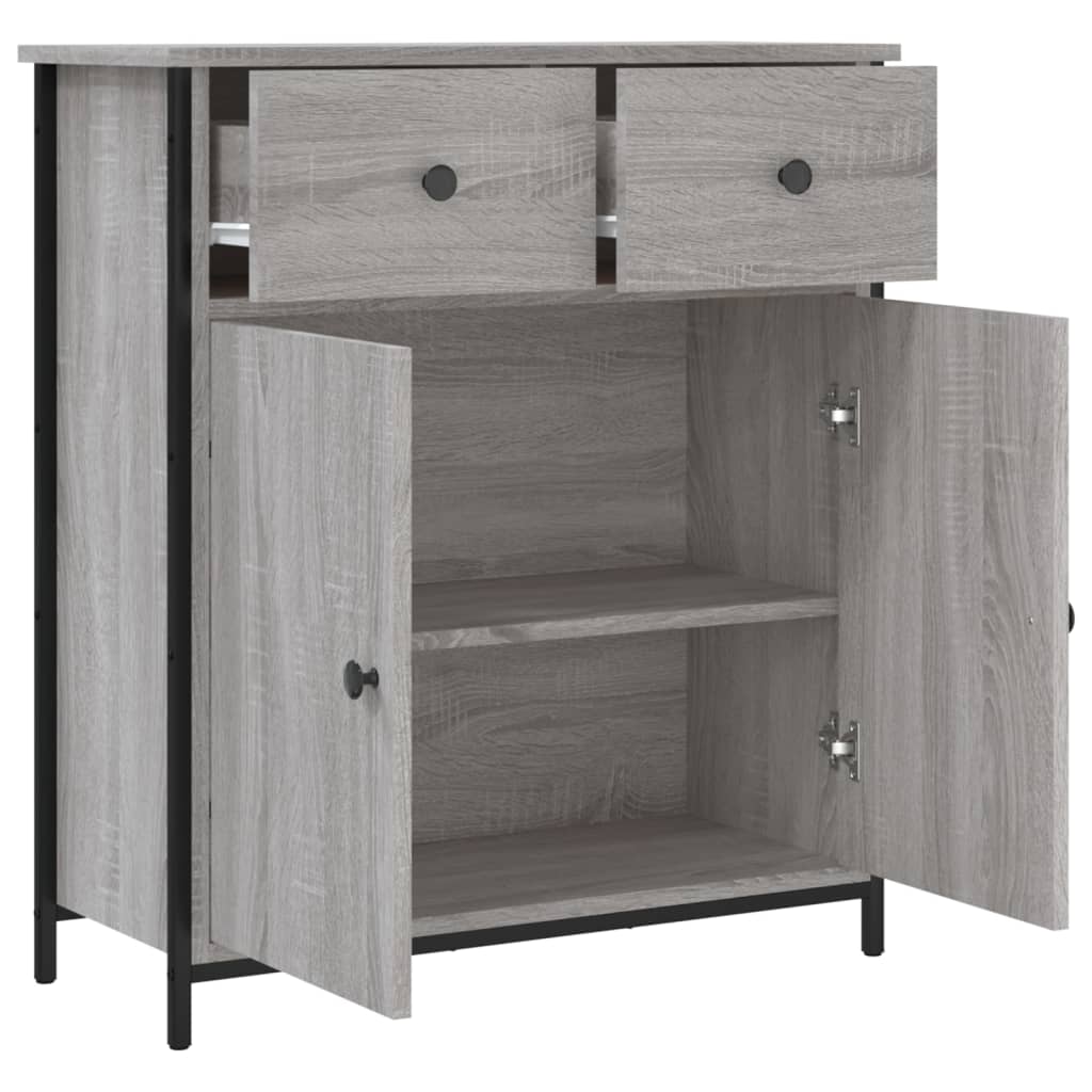 Modern Wooden Sideboard Storage Cabinet Unit With 2 Doors & 2 Drawers Wood