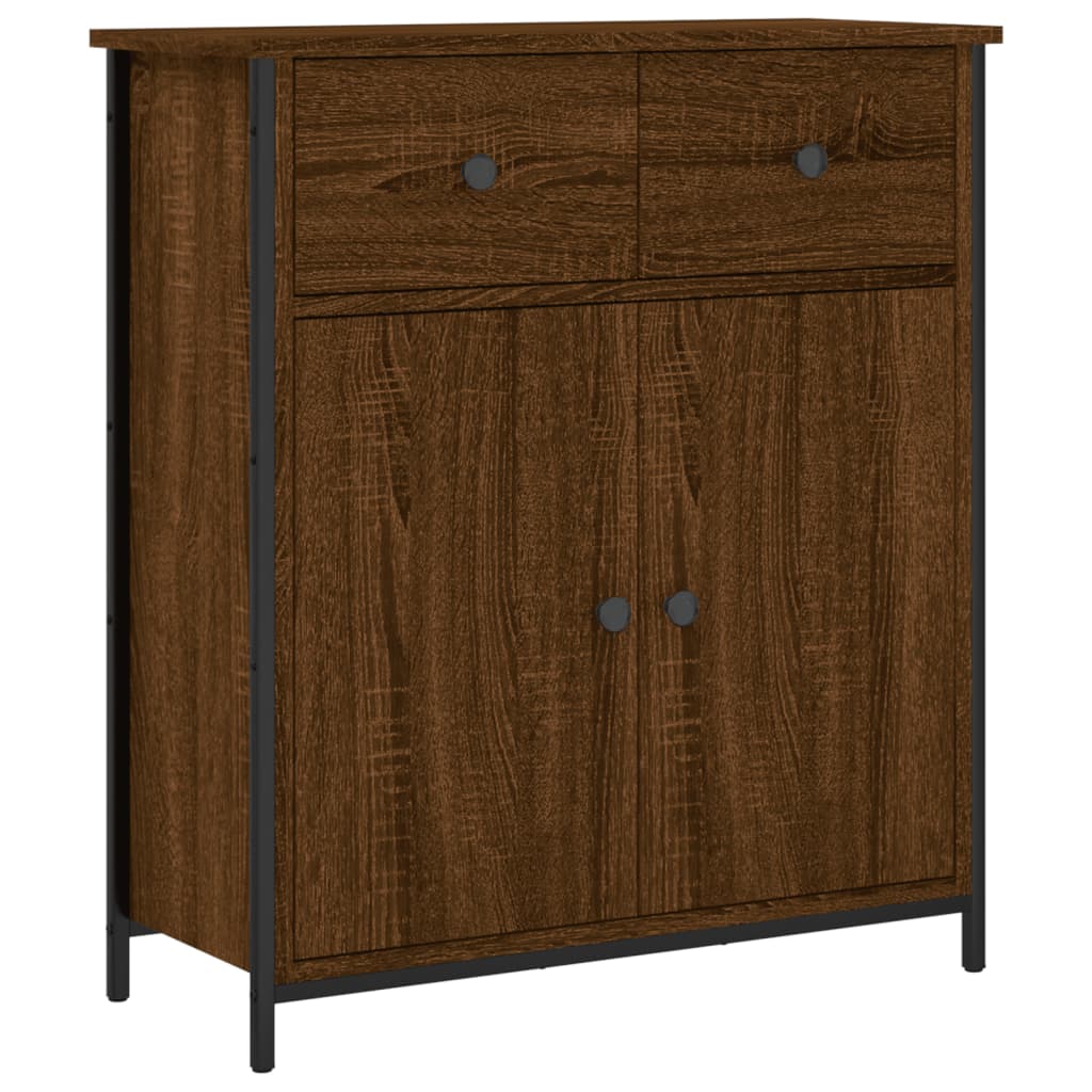 Modern Wooden Sideboard Storage Cabinet Unit With 2 Doors & 2 Drawers Wood