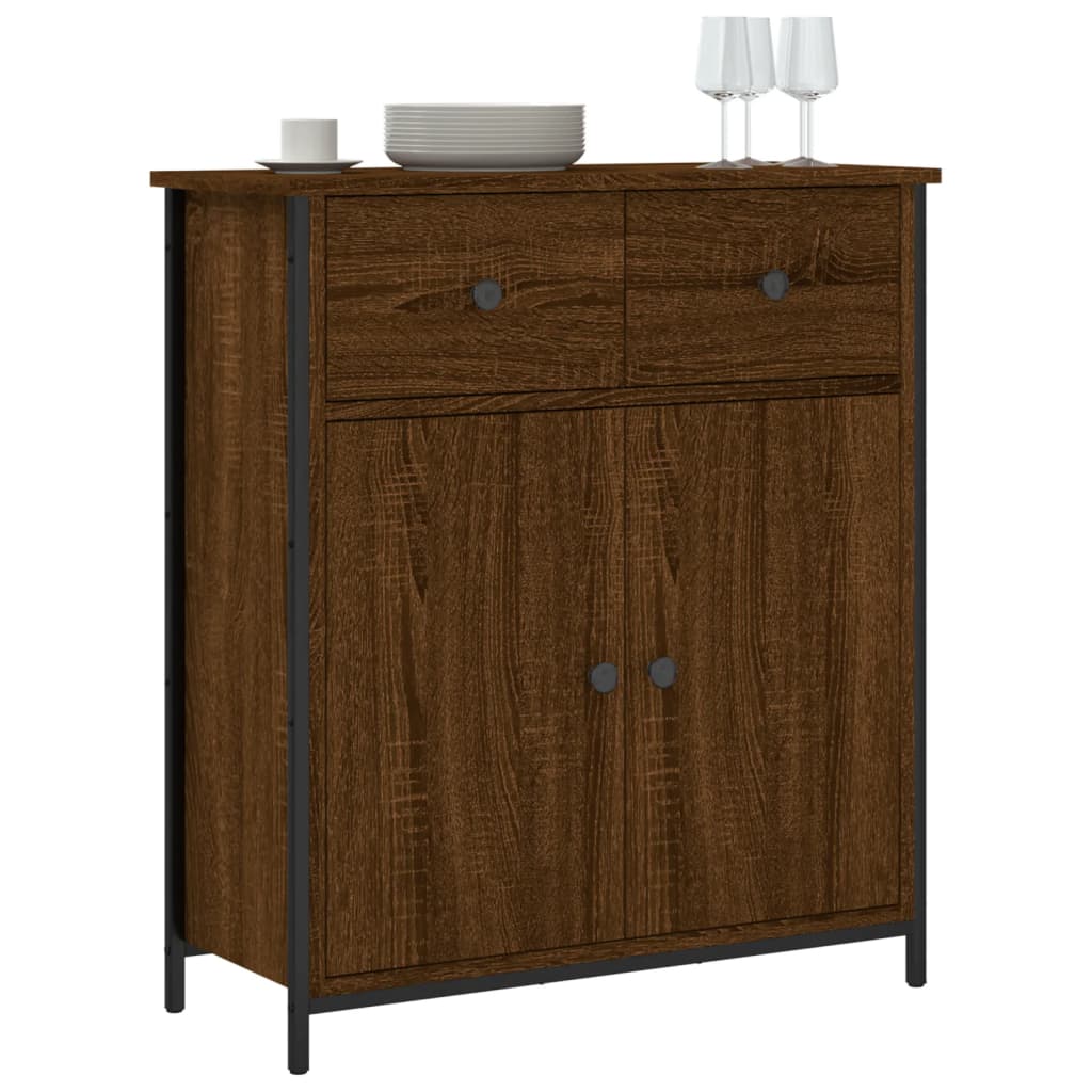 Modern Wooden Sideboard Storage Cabinet Unit With 2 Doors & 2 Drawers Wood