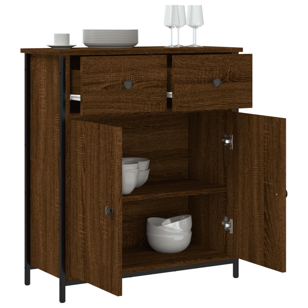 Modern Wooden Sideboard Storage Cabinet Unit With 2 Doors & 2 Drawers Wood