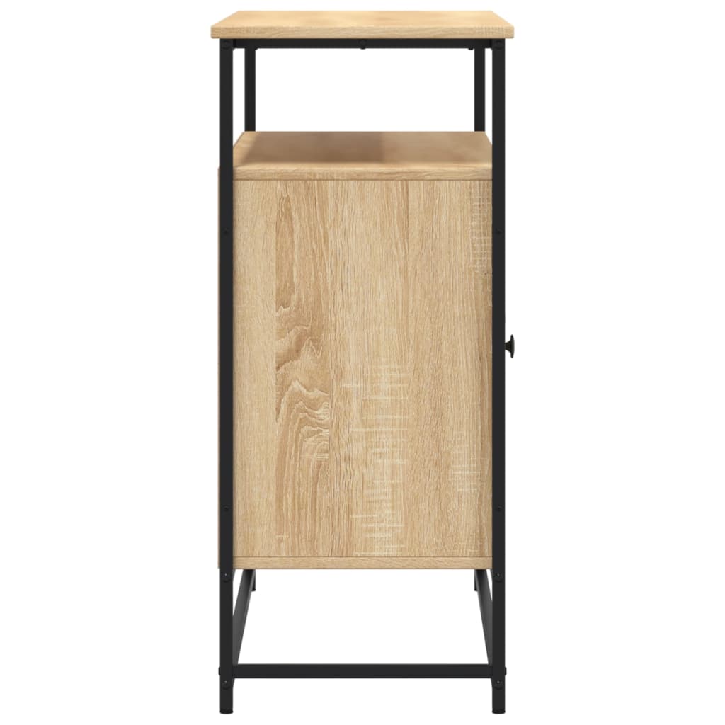 Industrial Wooden Sideboard Storage Cabinet Unit With 2 Doors & Open Shelves