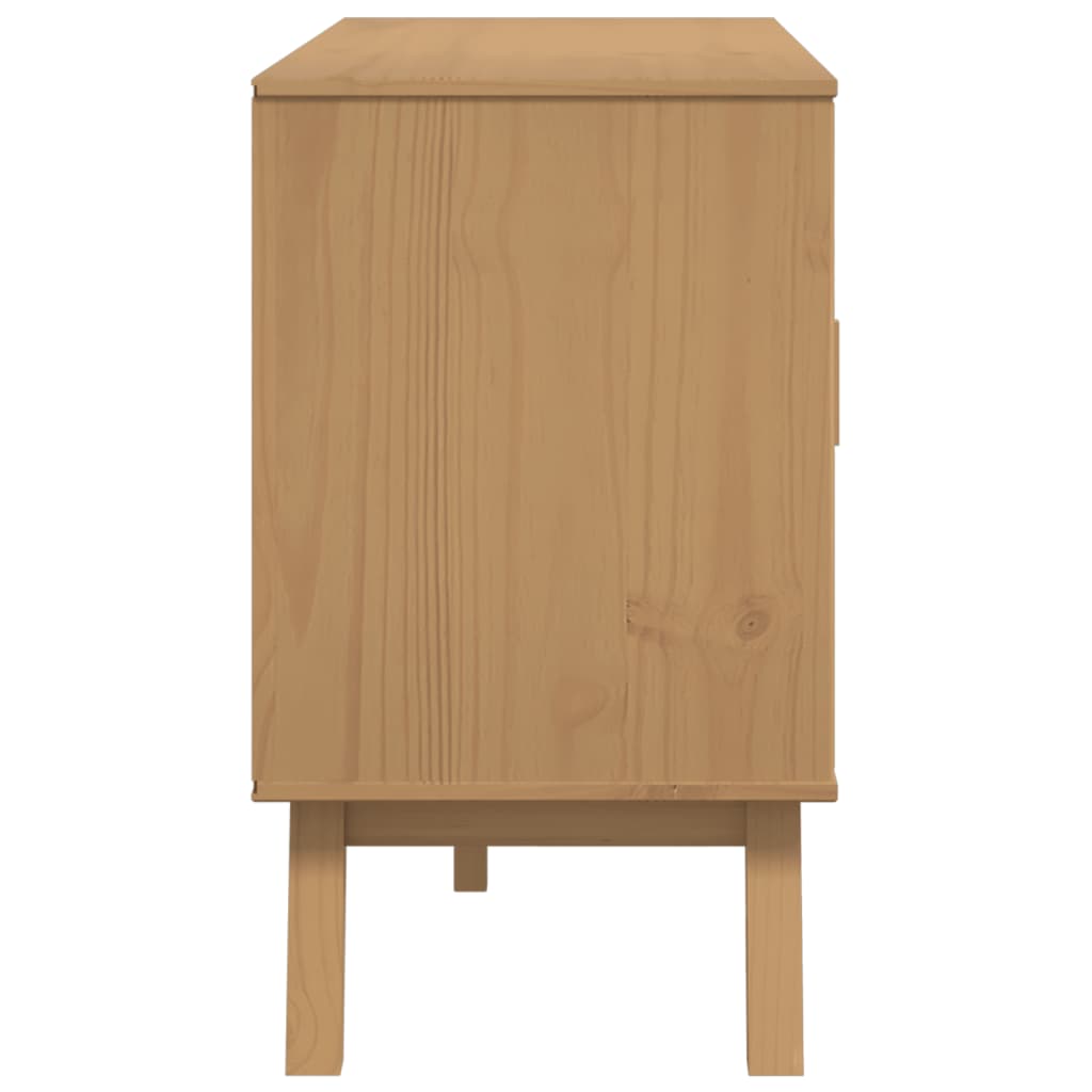 Sideboard OLDEN Grey and Brown 114x43x73.5 cm Solid Wood Pine