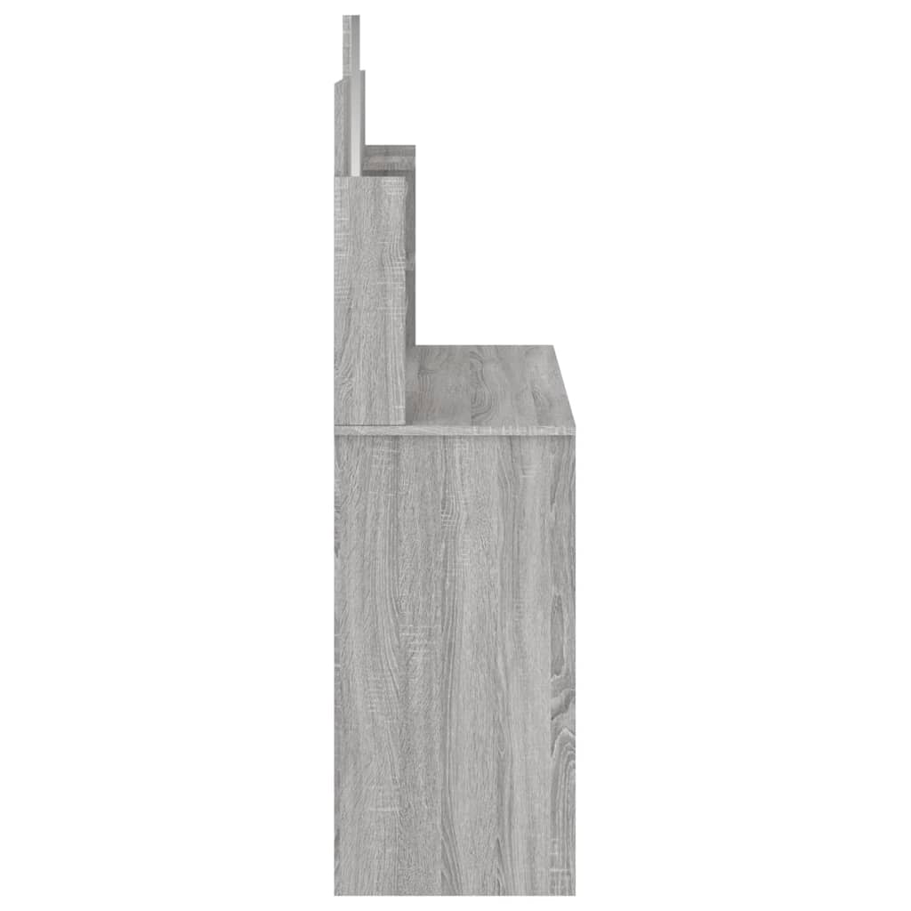 Dressing Table with Mirror Grey Sonoma 96x39x142 cm