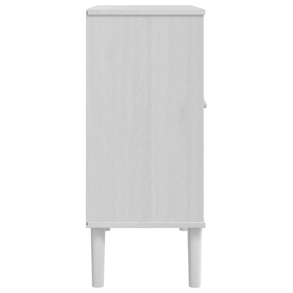 Sideboard SENJA Rattan Look White 80x35x80 cm Solid Wood Pine