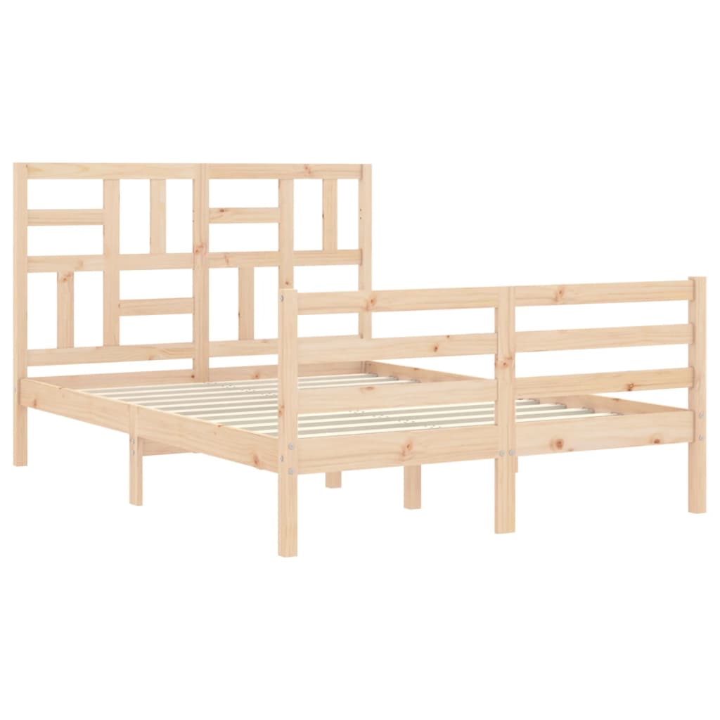 Bed Frame without Mattress 140x190 cm Solid Wood