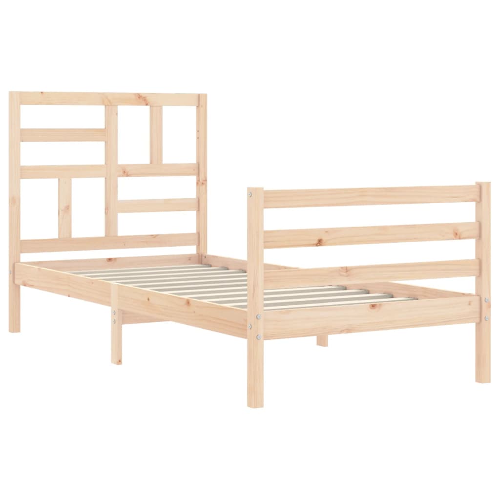 Bed Frame without Mattress 90x200 cm Solid Wood
