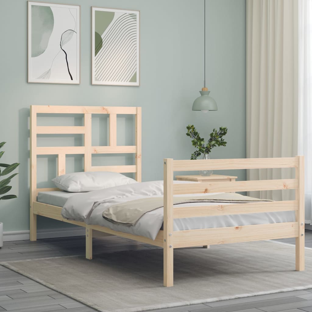 Bed Frame without Mattress 90x200 cm Solid Wood