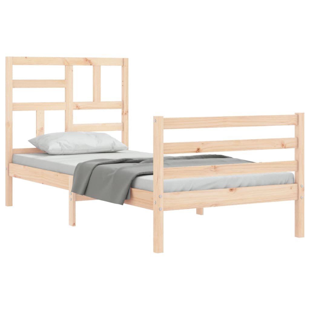 Bed Frame without Mattress 90x200 cm Solid Wood