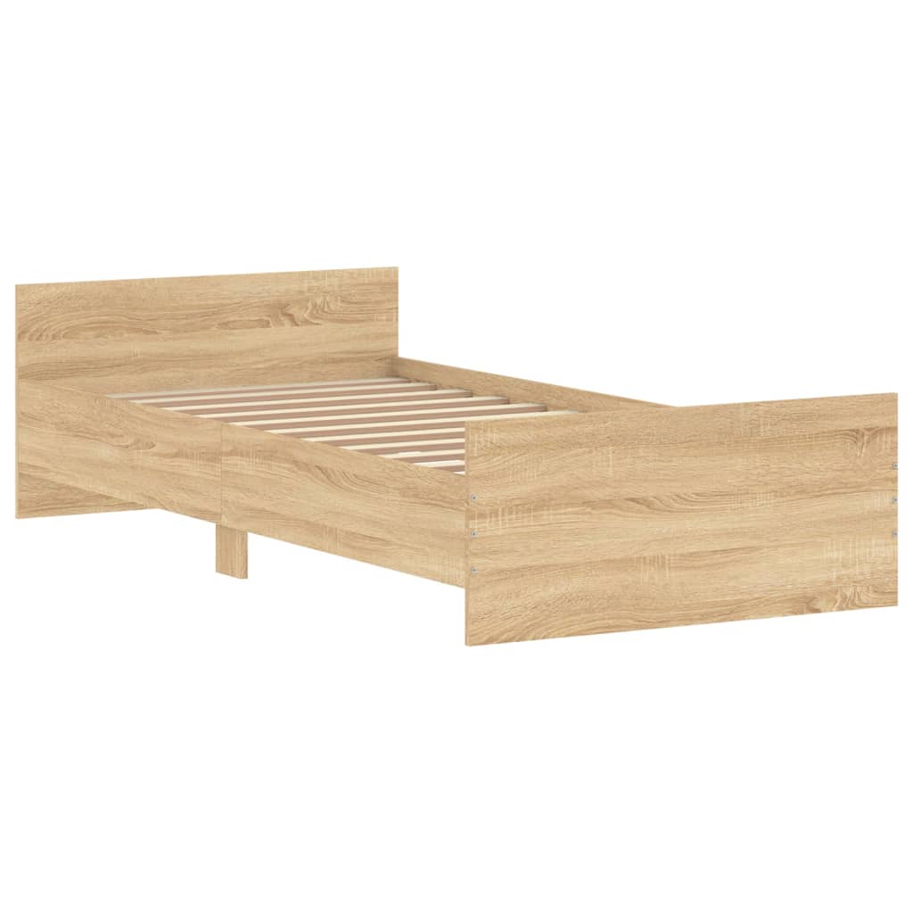 Bed Frame without Mattress Sonoma Oak 90x200 cm Engineered Wood