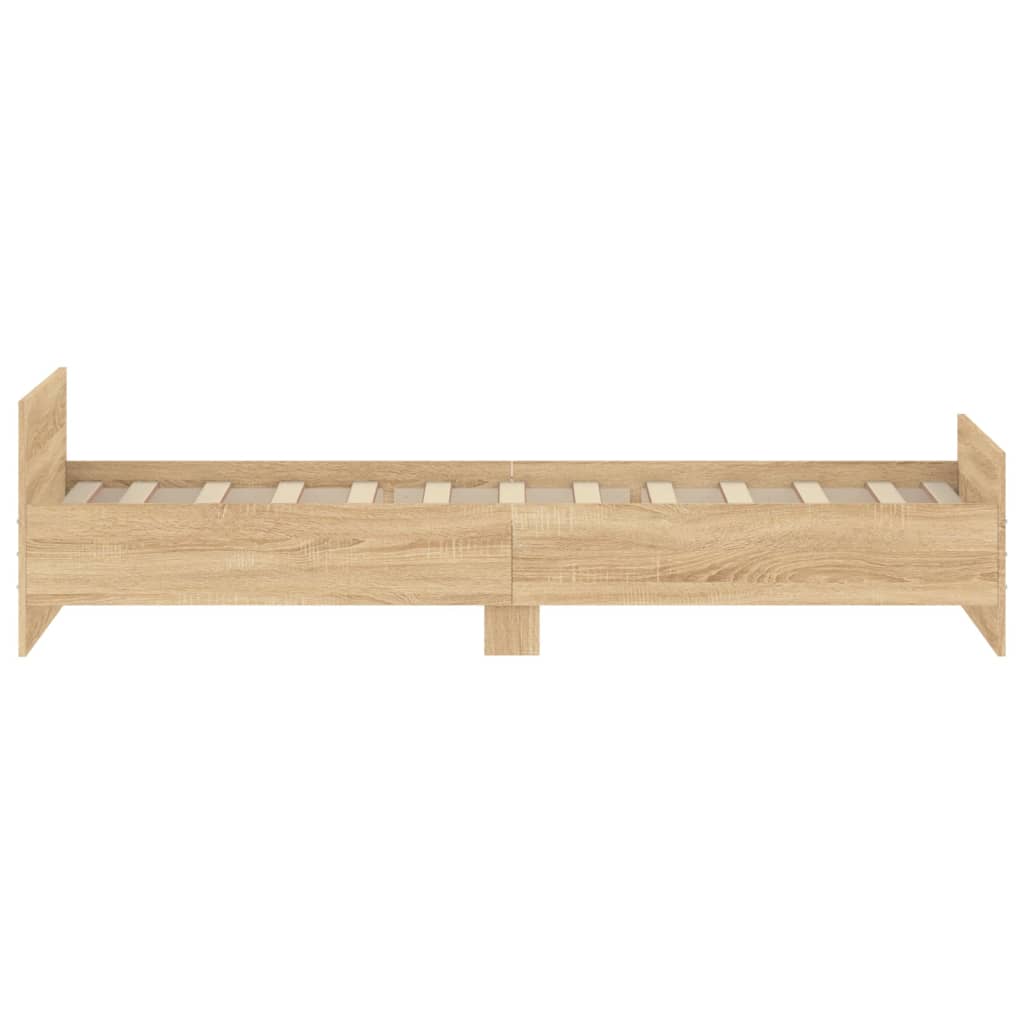 Bed Frame without Mattress Sonoma Oak 90x200 cm Engineered Wood