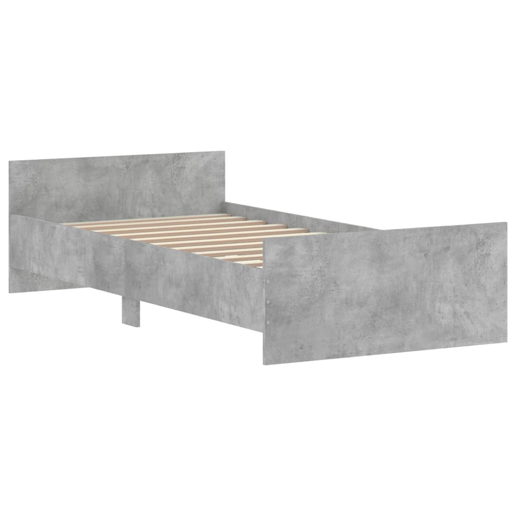 Bed Frame without Mattress Concrete Grey 90x200 cm
