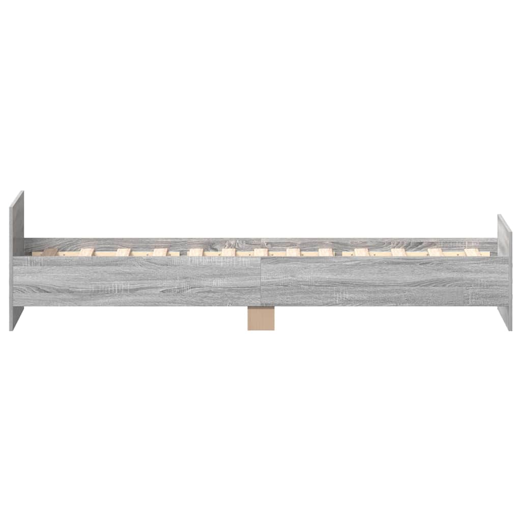 Bed Frame without Mattress Grey Sonoma 90x200 cm Engineered Wood